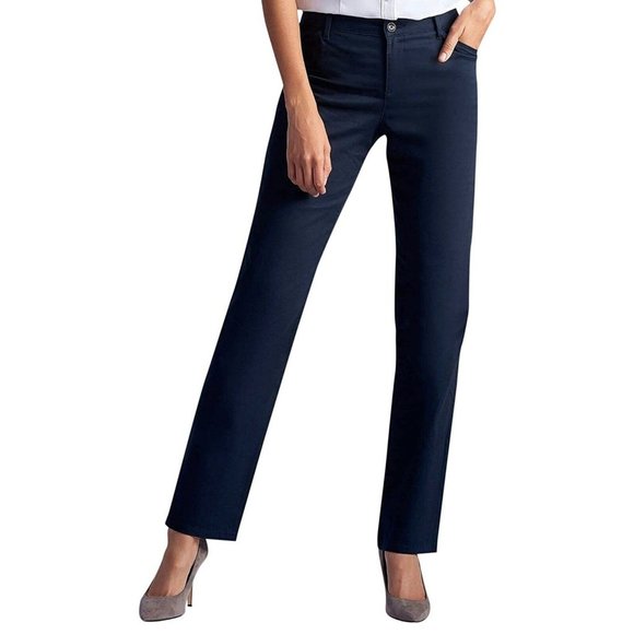 Lee Pants - LEE Women’s Petite Relaxed Fit All Day Straight Leg Pant Dark Blue 6 Petite